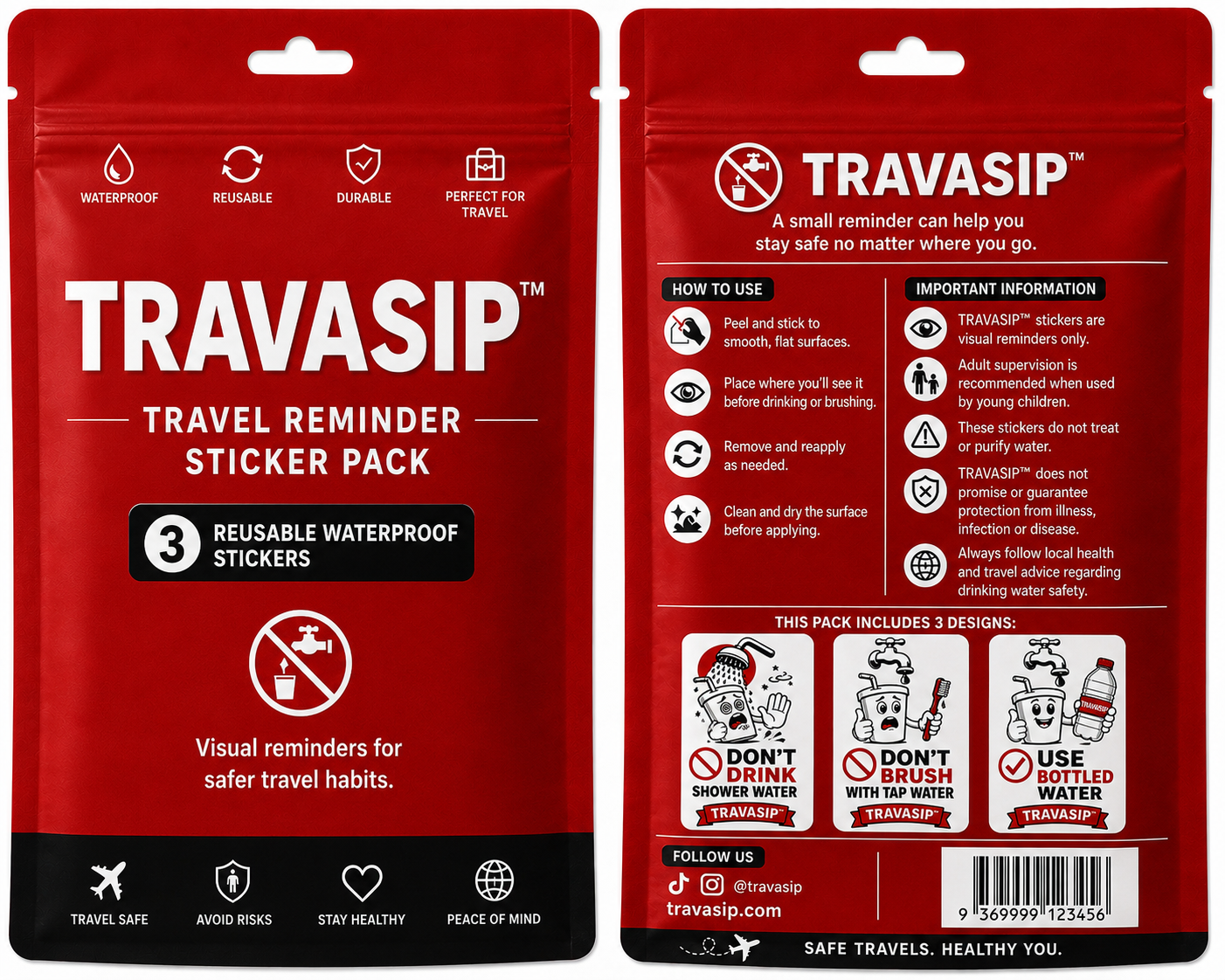 Travel Reminder Sticker Pack